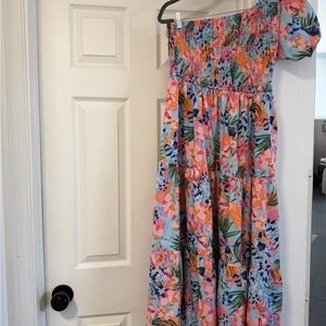 Floral Off-Shoulder Maxi Dress